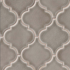 Dove Gray Arabesque 1 in. x 15 in. Glossy Ceramic Mesh-Mounted Mosaic Wall Tile by MSI (11.7 sq. ft. / case)