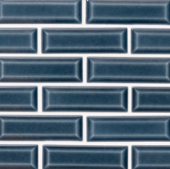 Bay Blue Beveled Subway 12 in. x 12 in. Ceramic Mesh-Mounted Mosaic Wall Tile by MSI (1 sq. ft./Each)