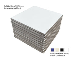 4x4 White Ceramic Tile-Box of 10 pcs