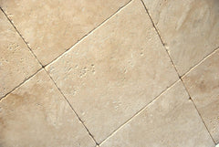 Light, Ivory, White, Chiaro Tumbled Travertine 1 SQFT (12x12 TILE)