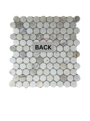 1 inch Calacatta Gold Penny Round Honed Marble Wall Floor Tile Backsplash for Kitchen, Bathroom Shower Spa, Fireplace, Flooring