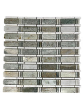 Ming Green, Thassos White Marble Mosaic Wall Tile White and Green Marble Mosaic for Bathroom Shower, Kitchen Backsplash, Fireplace, Accent Wall