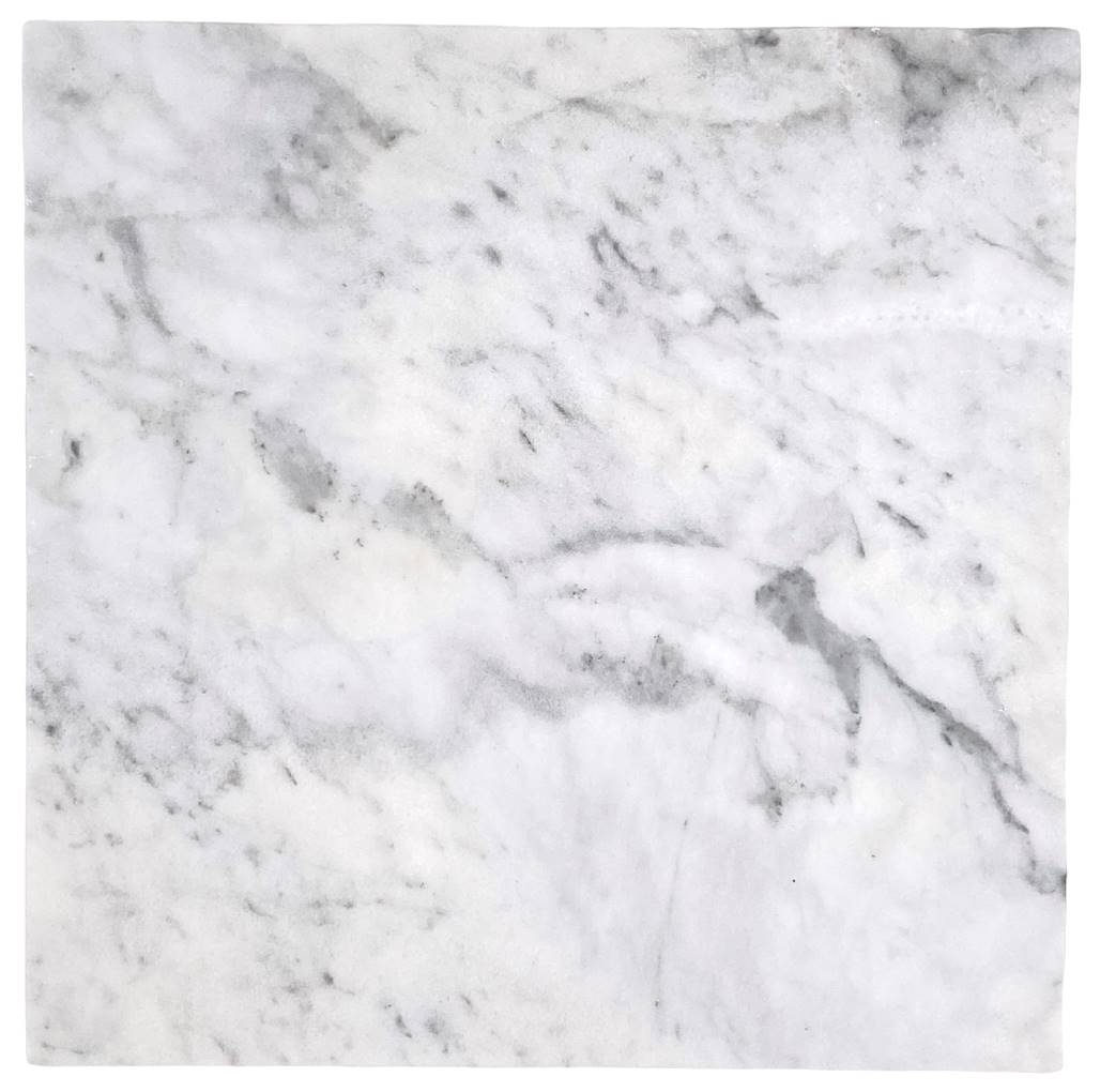 Italian White Carrara Marble Polished 12x12 Floor Wall Tile for Kitchen Backsplash, Bathroom Shower, Fireplace