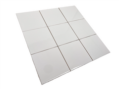 4x4 White Ceramic Tile-Box of 10 pcs