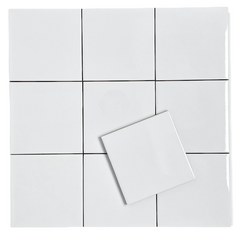 4x4 White Ceramic Tile-Box of 10 pcs