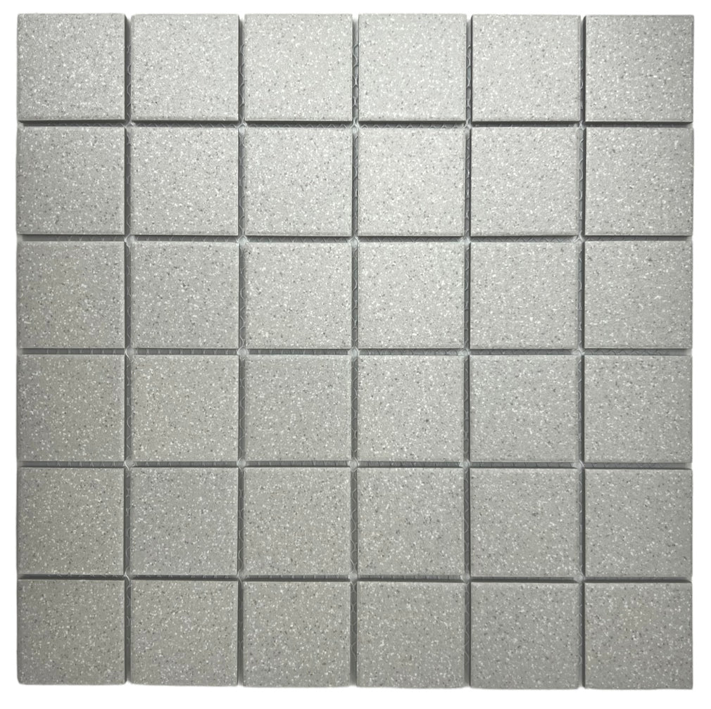Grey Speckled Unglazed Porcelain Mosaic Square 2x2 Inch Porcelain Floor Wall Tile Backsplash Designed in Italy (Box of 5 sq. ft.)