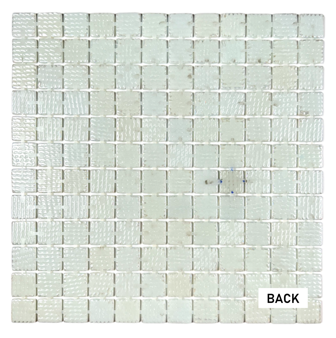 Tenedos White 1x1 Square Iridescent Recycled Glass Mosaic Floor and Wall Tile for Kitchen Backsplash, Swimming Pool Tile, Bathroom Wall, Accent Wall