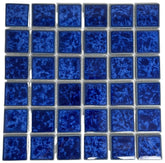 Tenedos Ultramarine Blue with Water Splash Effect Square 2x2 Porcelain Pool Mosaic Floor and Wall Tile for Backsplash, Kitchen, Bathroom, Swimming Pool