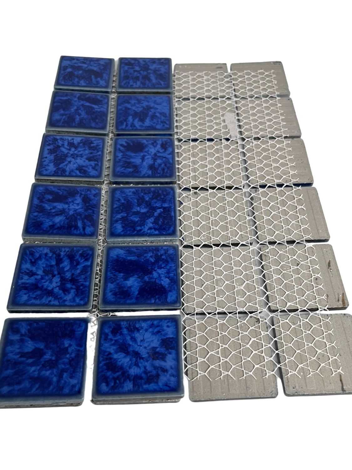 Tenedos Ultramarine Blue with Water Splash Effect Square 2x2 Porcelain Pool Mosaic Floor and Wall Tile for Backsplash, Kitchen, Bathroom, Swimming Pool