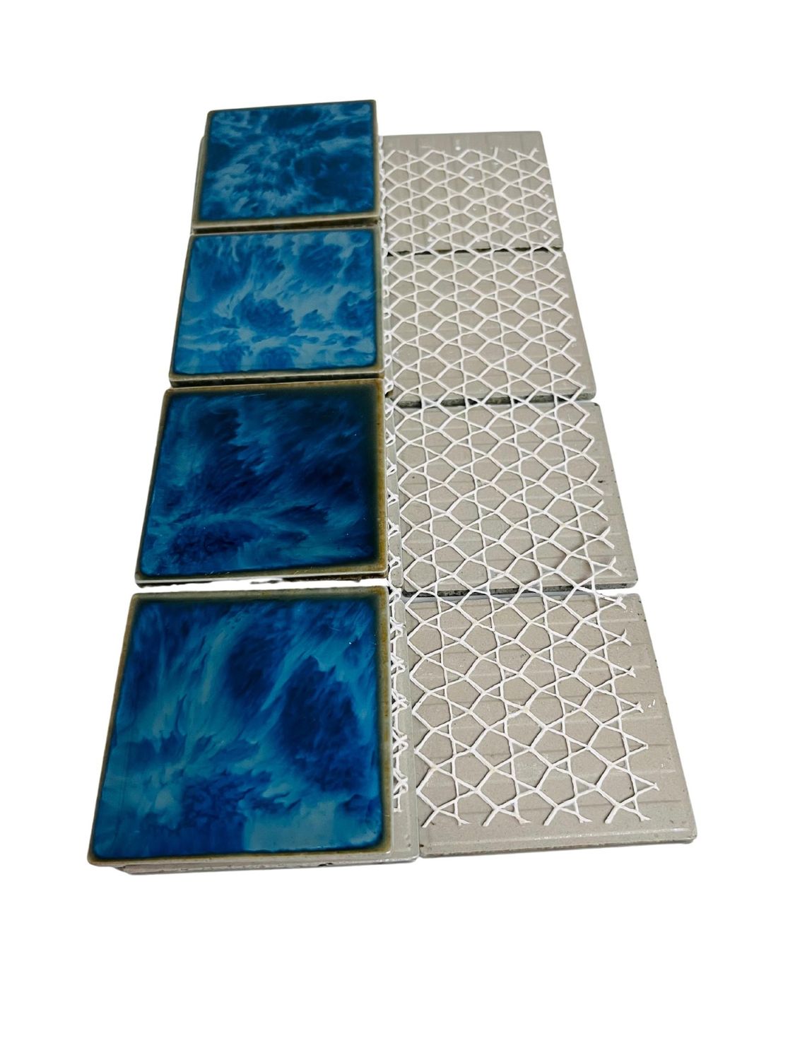 Tenedos TGLFD-3x3-PL Seawater Bluish Green Square 3x3 Porcelain Pool Mosaic Floor and Wall Tile for Backsplash, Kitchen, Bathroom, Swimming Pool