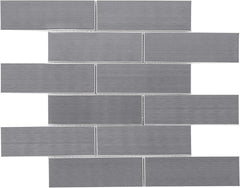 Modern Stainless Steel Subway Metal Mosaic - 2x6 Brick Design for Backsplash & Accent Walls (1 Sheet)
