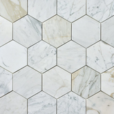 Calacatta Gold 6" Hexagon Marble Mosaic