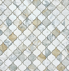 Calacatta Gold Arabesque Marble Mosaic Polished