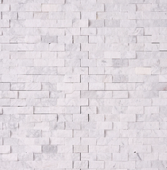 Carrara White Marble 1x2 Split-Faced Mosaic Tile HTC 1 piece