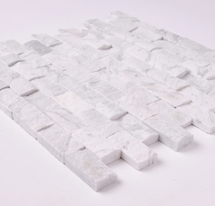 Carrara White Marble 1x2 Split-Faced Mosaic Tile HTC 1 piece