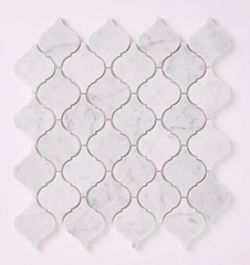 Carrara White Marble Lantern Arabesque Mosaic Polished HTC 1 piece
