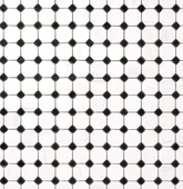 Bianco Dolomite Octagon with Black Dots Mosaic HONED HTC 1 piece