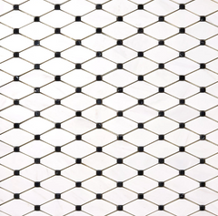 Bianco Dolomite Octave with Black Dots Mosaic Polished HTC