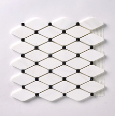 Bianco Dolomite Octave with Black Dots Mosaic Polished HTC