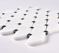 Bianco Dolomite Octave with Black Dots Mosaic Polished HTC