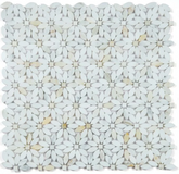 Calacatta Gold Mini Daisy Marble Mosaic Tile Polished