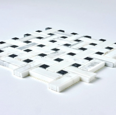 Lux Calacatta Noir Basketweave Mosaic Honed- 1 sqft