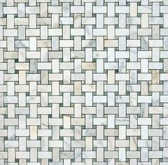 Calacatta Verde Basketweave Mosaic Polished-1sqft