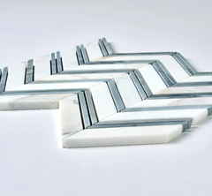 Calacatta Grigio Grand Chevron Marble Mosaic Polished- 1 piece