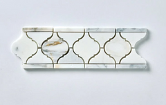 Calacatta Gold Marble 4x12 Arabesque Border Honed- 1 piece