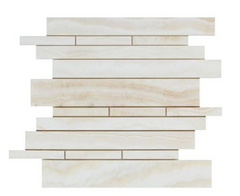 White Onyx Vein Cut Random Strip Polished Mosaic