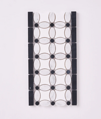 Florita Thassos + White Carrara + Black Marble Border Honed