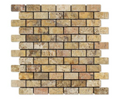 Scabos Travertine 1x2 Tumbled Mosaic Tile HTC