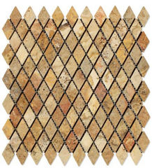 Scabos Travertine 1x2 Diamond Tumbled Mosaic Tile HTC