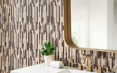 Amalfi Cafe Interlocking 12 in. x 12 in. Glossy Porcelain Glass Wall Tile HTC