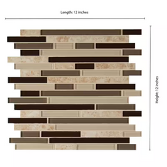 Amalfi Cafe Interlocking 12 in. x 12 in. Glossy Porcelain Glass Wall Tile HTC