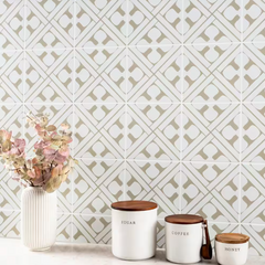 Magnolia 8 in. x 8 in. Matte Porcelain Encaustic Floor and Wall Tile (5.16 sq. ft./Case) HTC
