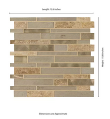Champagne Bevel Toast 12 in. x 12 in. Textured Multi-Surface Mosaic Tile by MSI (1 sq. ft./Each)