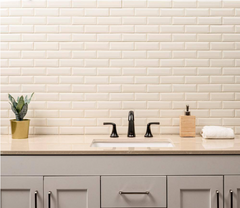 Antique White Beveled 12 in. x 12 in. Glossy Ceramic Patterned Look Wall Tile by MSI (10 sq. ft./Case)