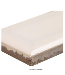 Antique White Beveled 12 in. x 12 in. Glossy Ceramic Patterned Look Wall Tile by MSI (10 sq. ft./Case)