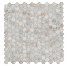 Briar Rosa Penny Round 12 in. x 12 in. Matte Mesh-Mounted Mosaic Wall Floor Tile