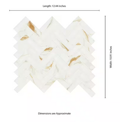 Calacatta Gold Herringbone 11 in. x 12 in. Matte Porcelain Mesh-Mounted Mosaic Floor, Wall Tile by MSI