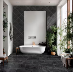 Montauk Black Classic Gauged Slate Tile, 12 in. x 12 in. Floor and Wall (10 sq. ft. / case)