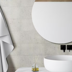 Smoke Stax 6 in. x 12 in. Polished Porcelain Fluted Subway Wall Tile (8.5 sq. ft./Case)