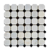 Calacatta Cressa (Asian Statuary) Octagon with Black Polished HTC-1 sqft