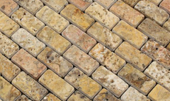 Scabos Travertine 1x2 Tumbled Mosaic Tile HTC