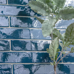 Flamenco Hale Navy Brick 2 in. x 18 in. Polished Porcelain Floor and Wall Tile (8 sq. ft./Case) HTC