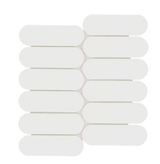 Bianco Glossy Ellipse 12 in. x 12 in. Glass Mesh-Mounted Mosaic Wall Tile by MSI