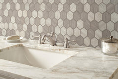 MS International GLS-SILVA6MM Mesh-Mounted Pebble Mosaic 12.75 in. x 11.02 in. x 6 mm (Box of 15 Sheets)