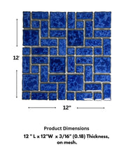 TPACFD-RDM-PL Ultramarine Blue Random Sized Wavy Edges Porcelain Glazed Pool Mosaic Floor and Wall Tile for Backsplash, Kitchen, Bathroom, Swimming Pool