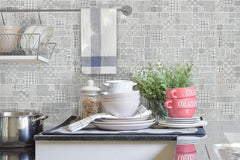 MS International TETBLA-10MM Mesh-Mounted Marble Encaustic Wall Tile (9.7 sq. ft. / case) Mosaic